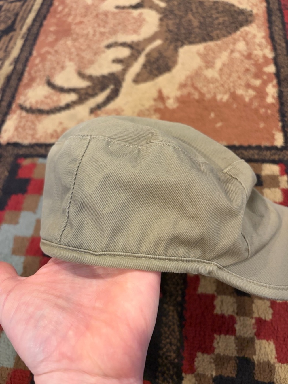 Mens LL Bean canvas plaid lined hat - Picture 4 of 5